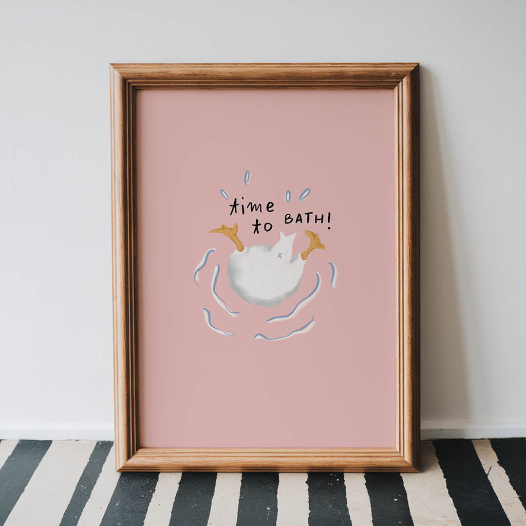 Time to Bath Duck Bathroom Print