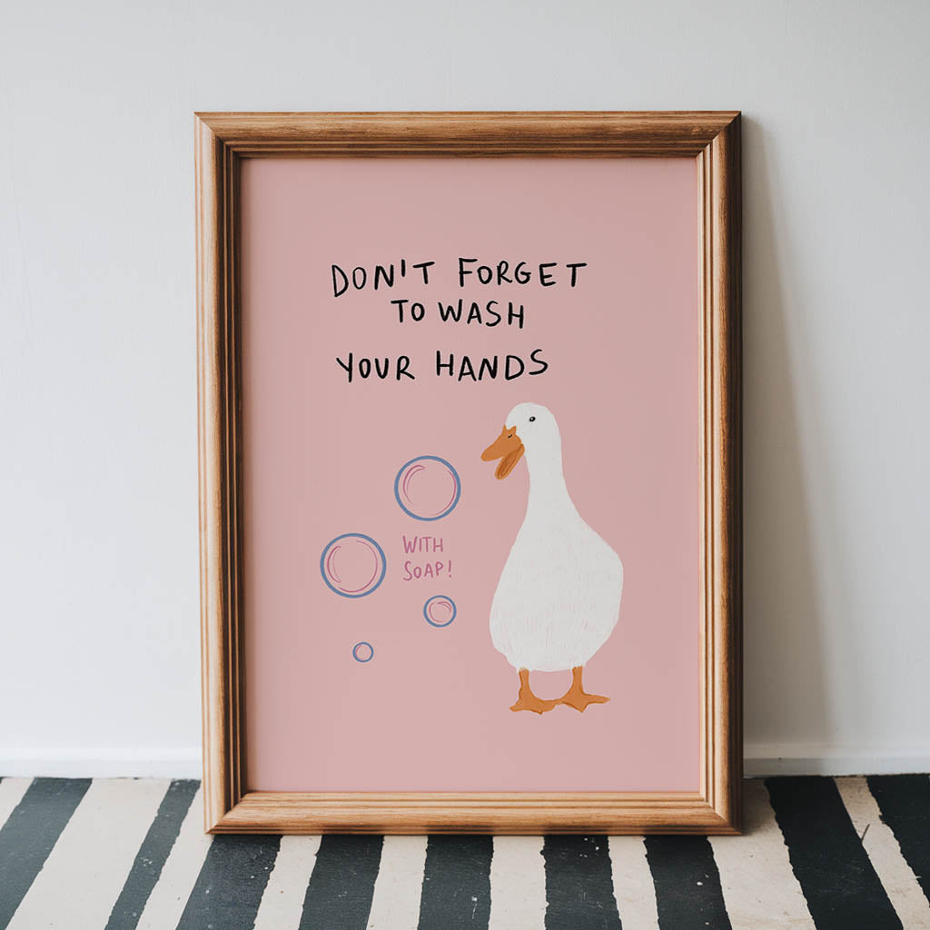 Duck Wash Your Hands Bathroom Print