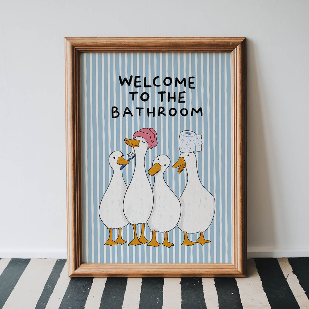 Welcome to the Bathroom Duck Print