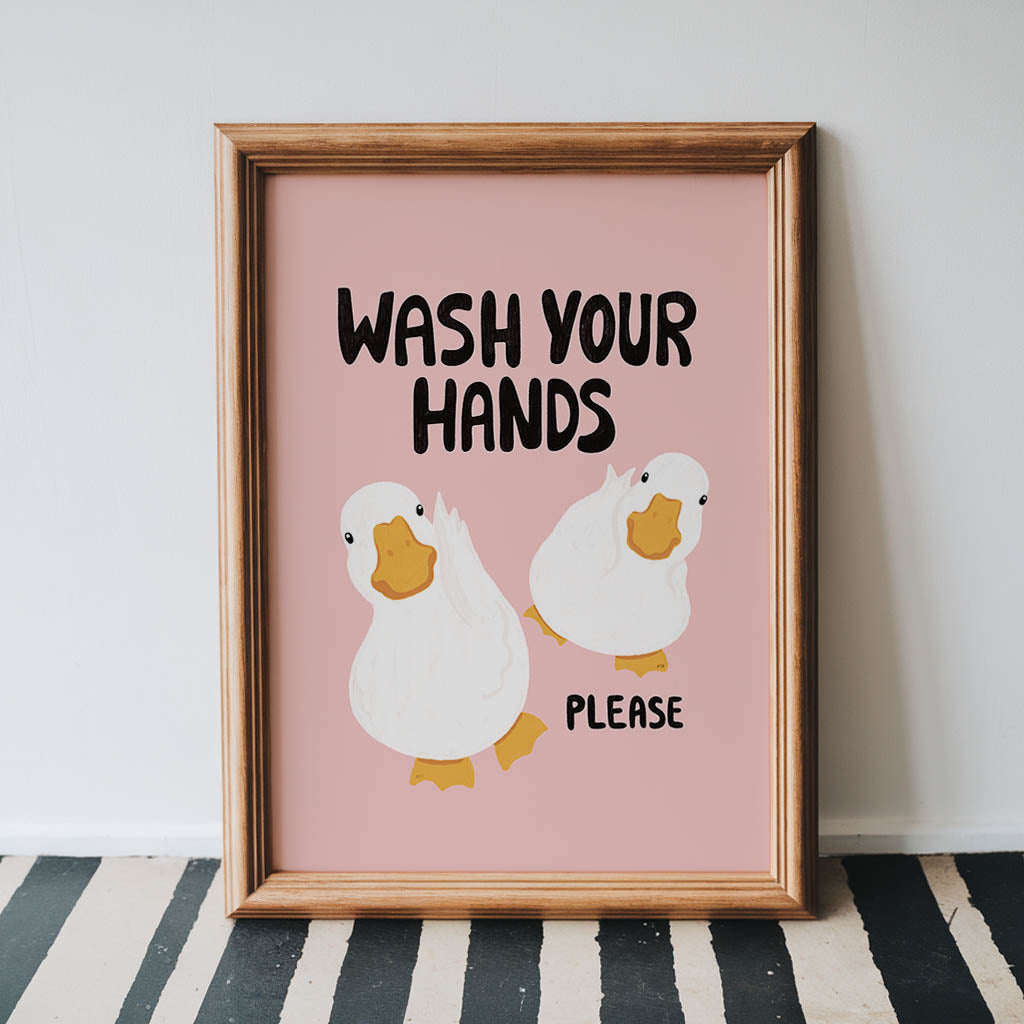 Wash Your Hands Duck Bathroom Print
