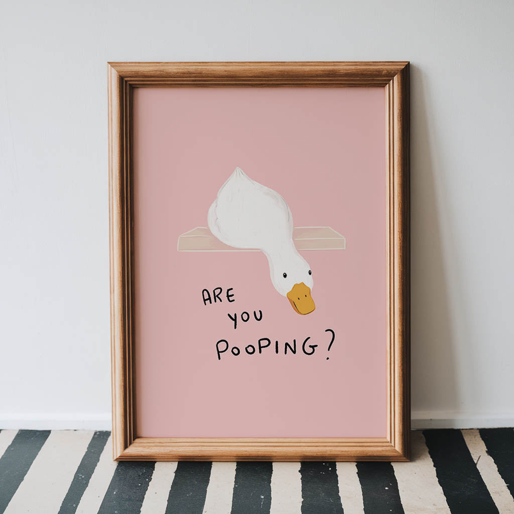 Are You Pooping Duck Bathroom Print