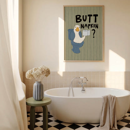 Butt Napkin Duck Bathroom Print