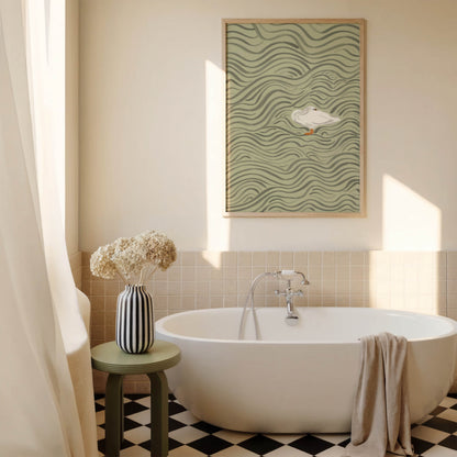 Wavy Swan Wall Art Print