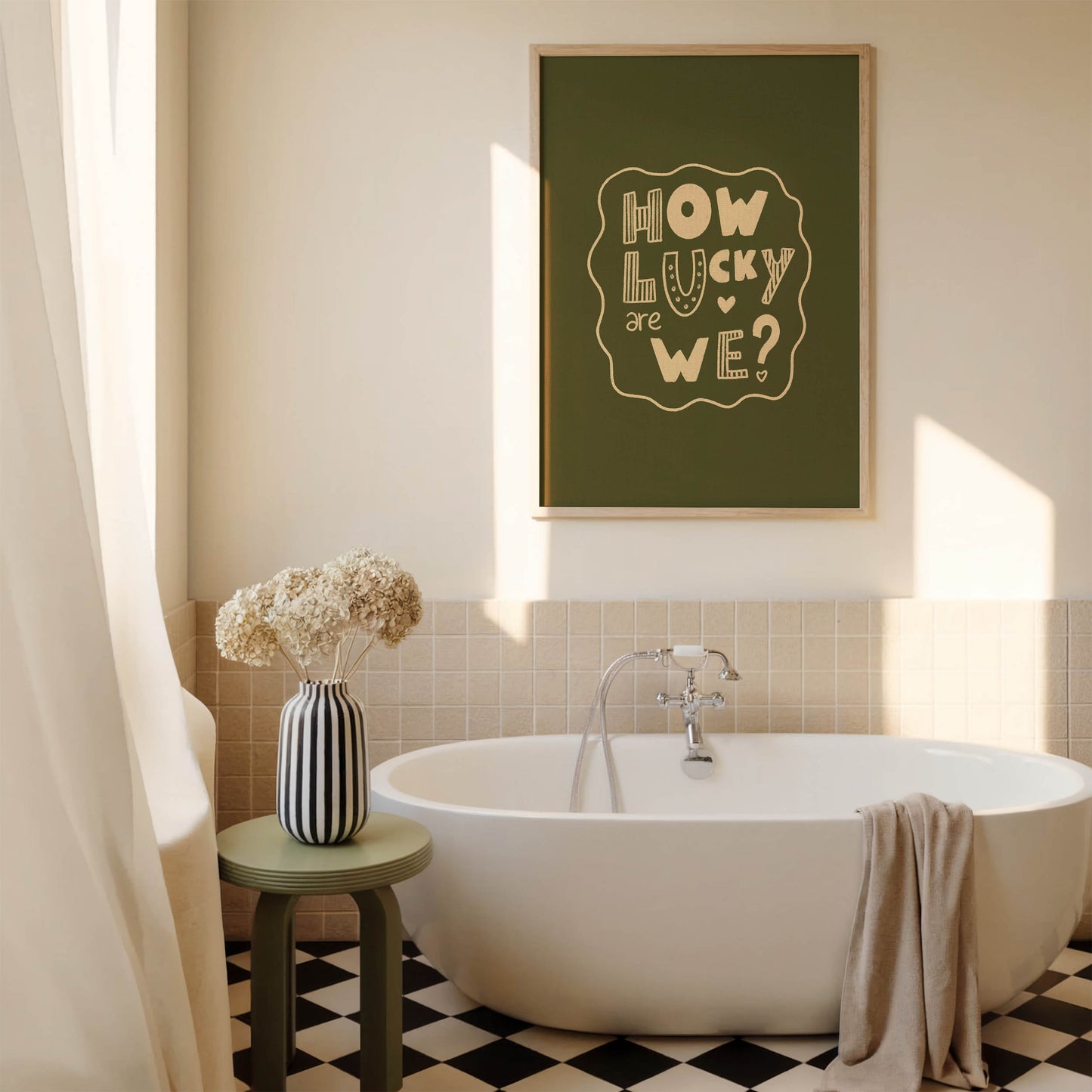 How Lucky Are We? Playful Quote Print