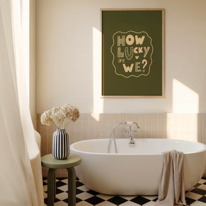 How Lucky Are We? Playful Quote Print