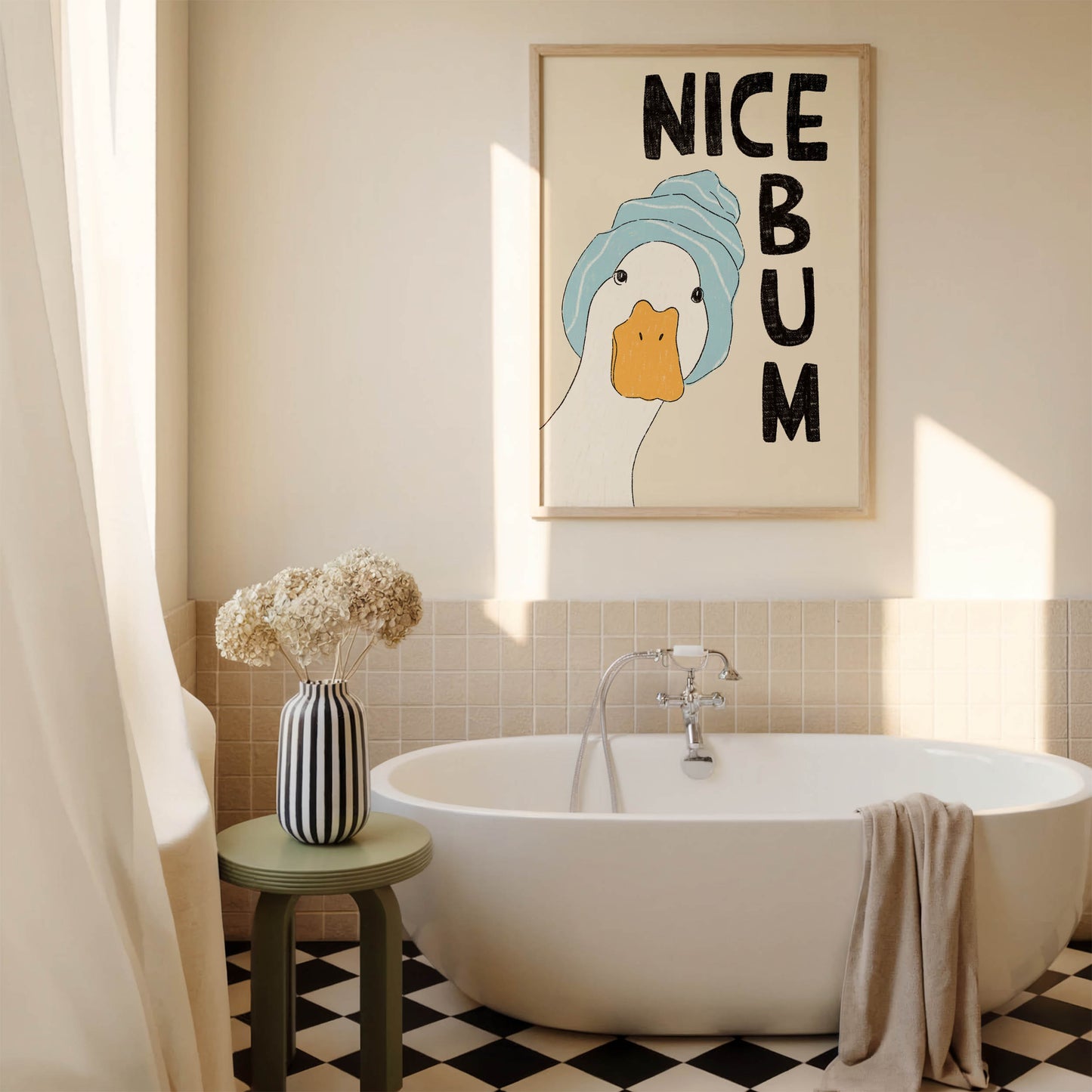 Nice Bum Duck Bathroom Print