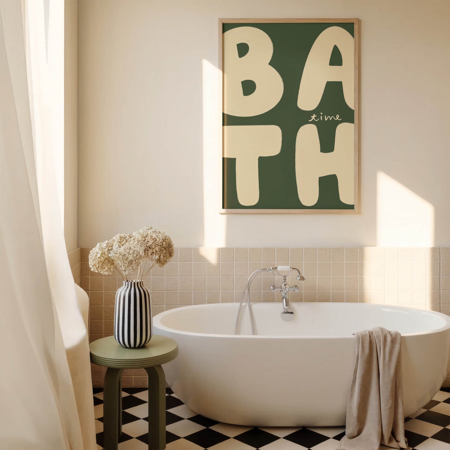 Bath Time Retro Bathroom Print