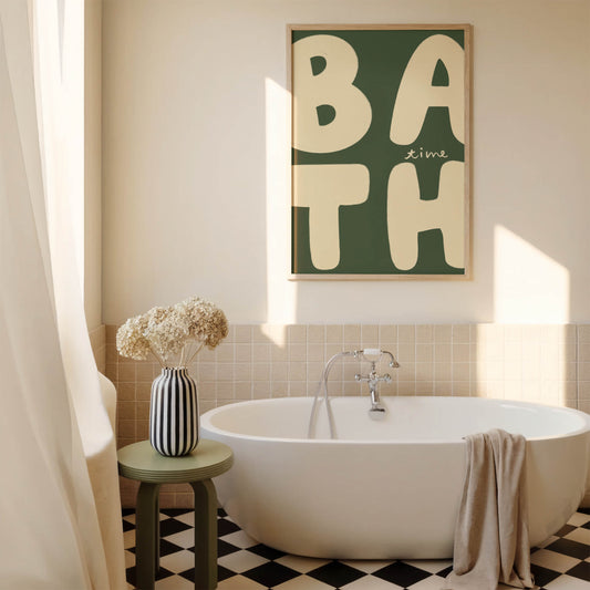 Bath Time Retro Bathroom Print