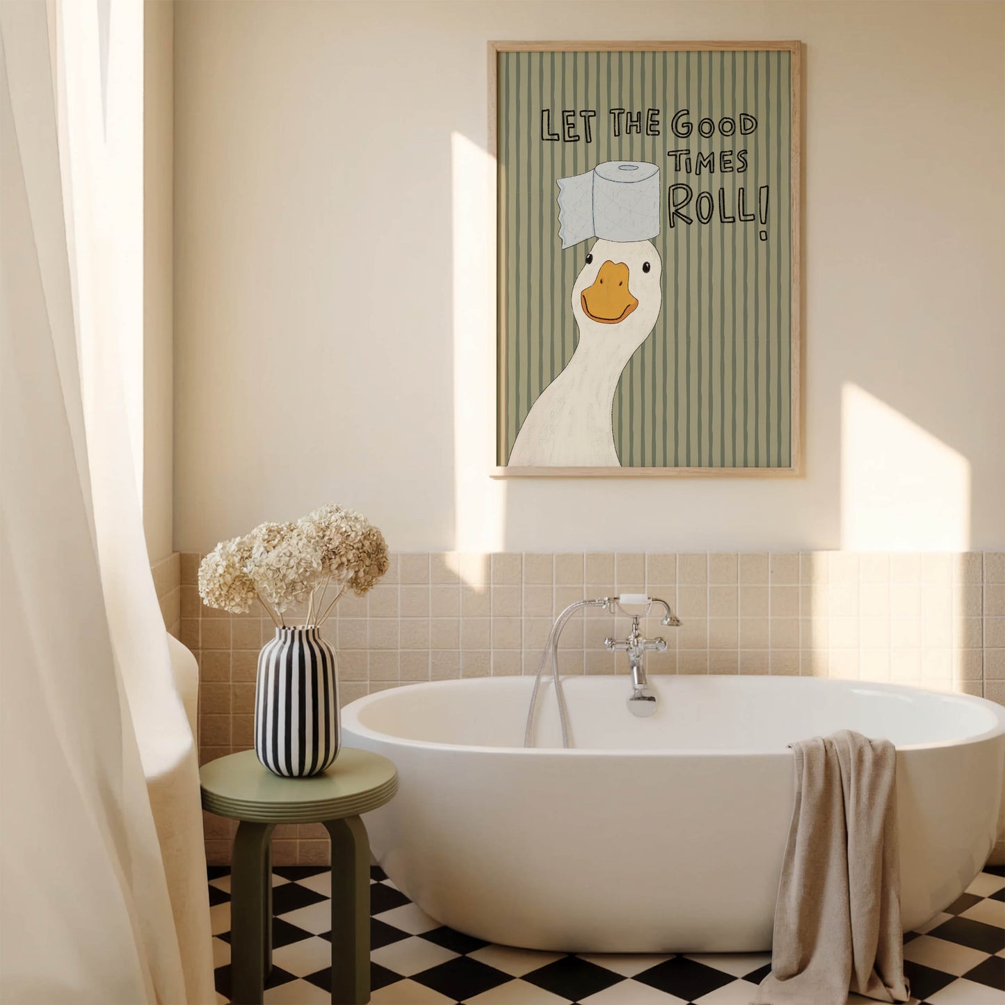 Let the Good Times Roll Duck Bathroom Print