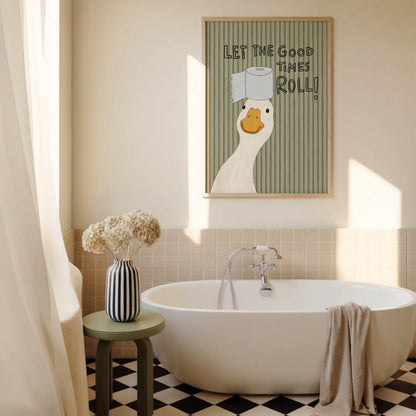 Let the Good Times Roll Duck Bathroom Print