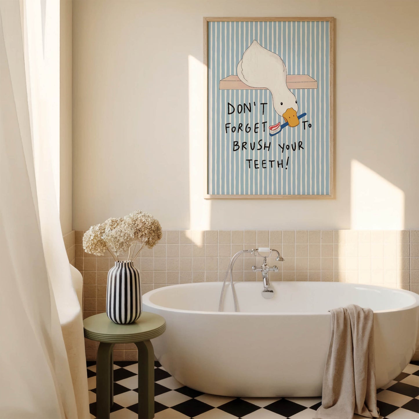 Brush Your Teeth Duck Print