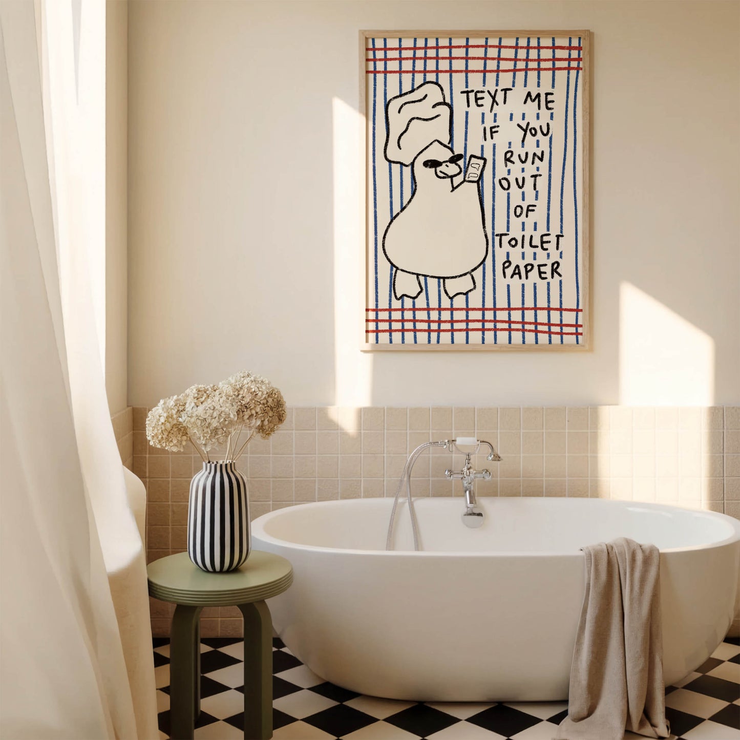 Text Me Toilet Paper Duck Print