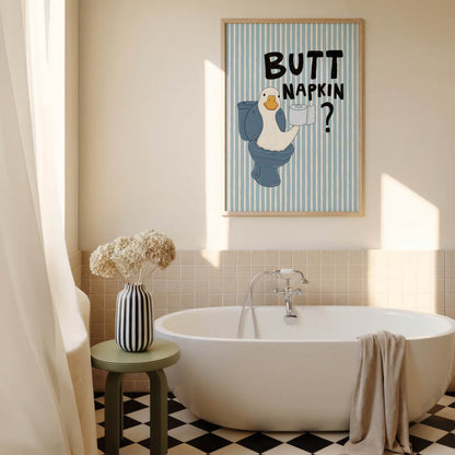 Butt Napkin Duck Bathroom Print
