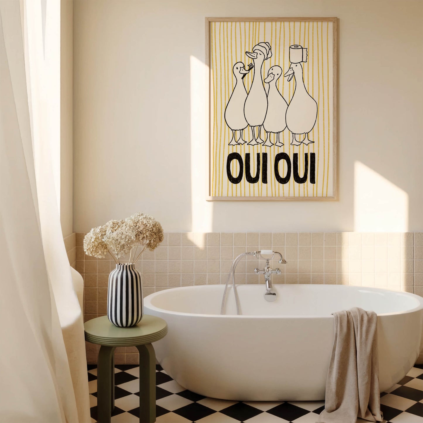 Oui Oui Bathroom Ducks Print