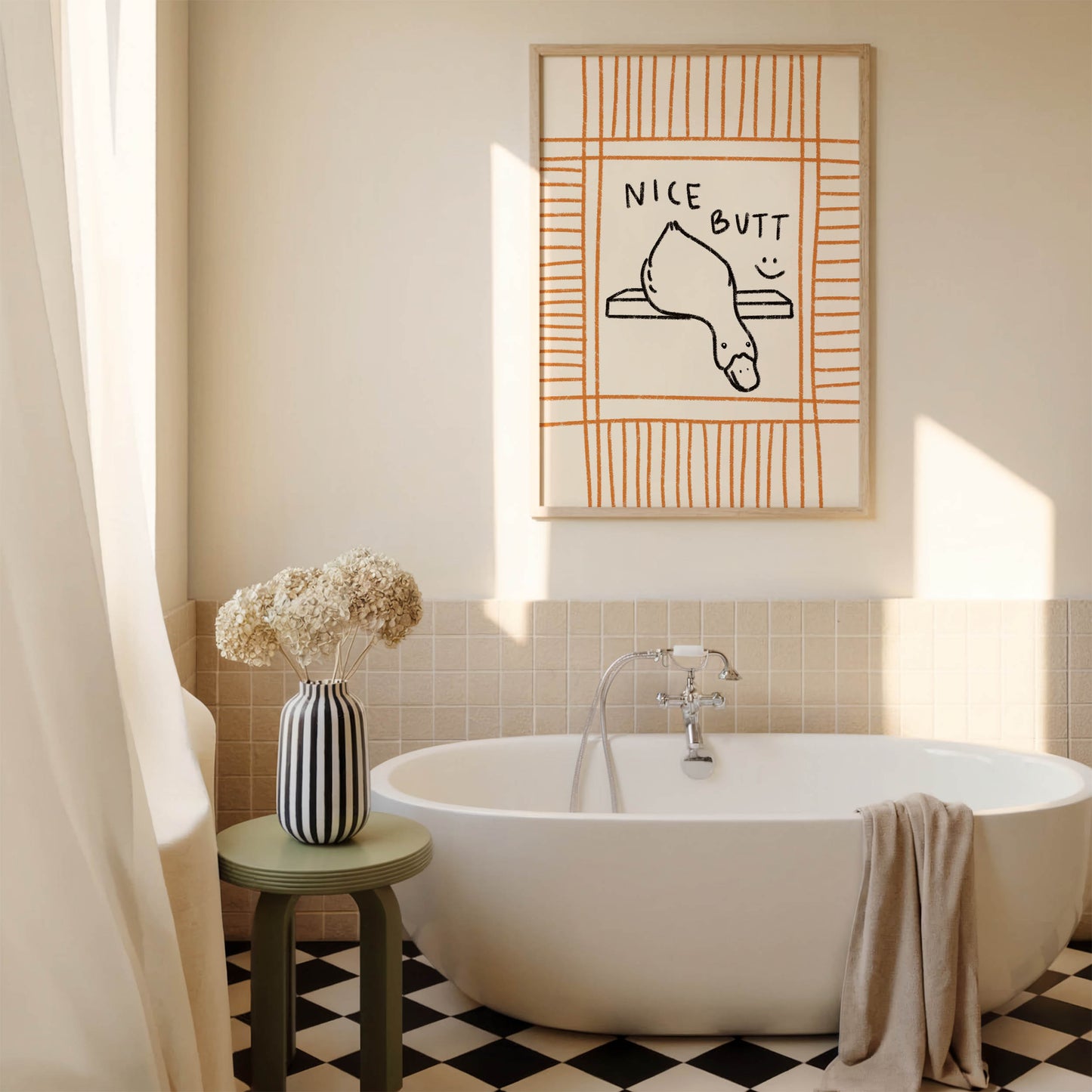 Nice Butt Duck Bathroom Wall Art