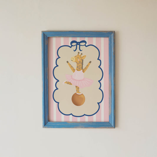 Ballerina Giraffe Nursery Wall Art Print