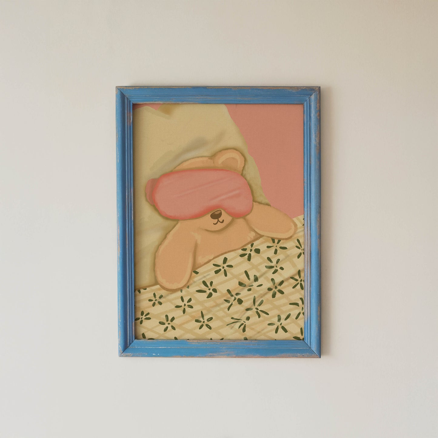Sleepy Teddy Bear Print