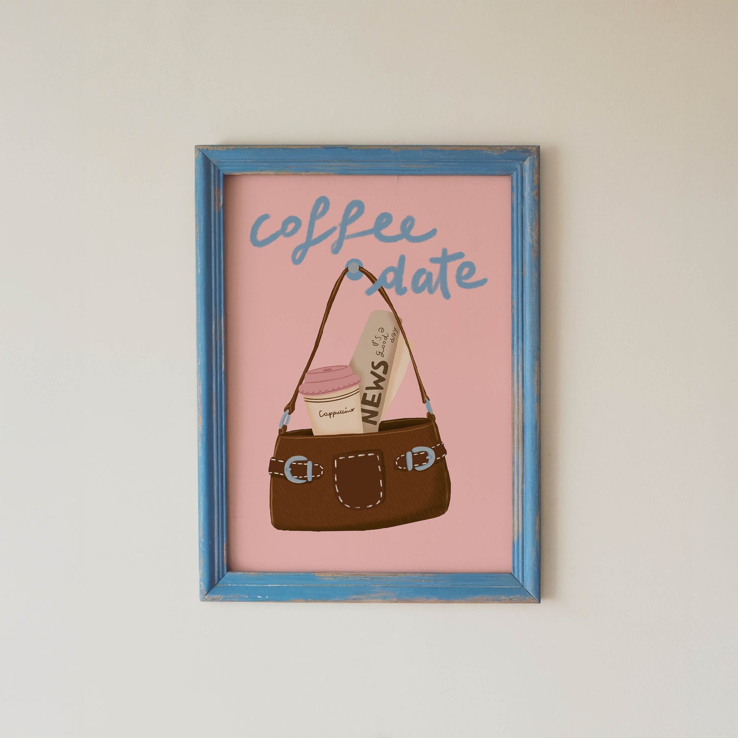 Coffee Date Pink Poster – Unframed Print