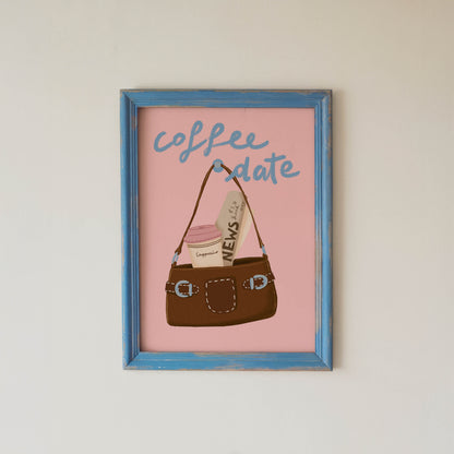Coffee Date Pink Poster – Unframed Print