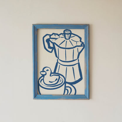 Moka Pot Duck Kitchen Print
