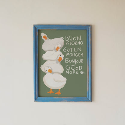 Good Morning Ducks Multilingual Print