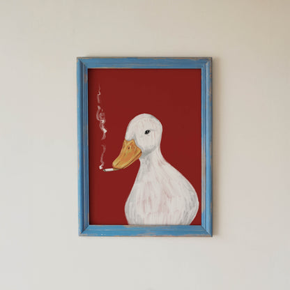 Smoking Duck Art Print
