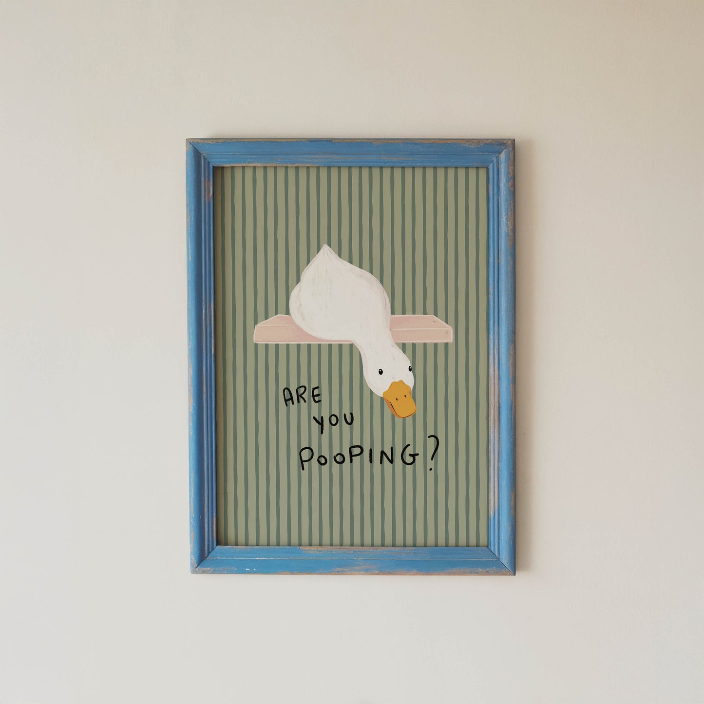 Are You Pooping? Funny Duck Bathroom Print