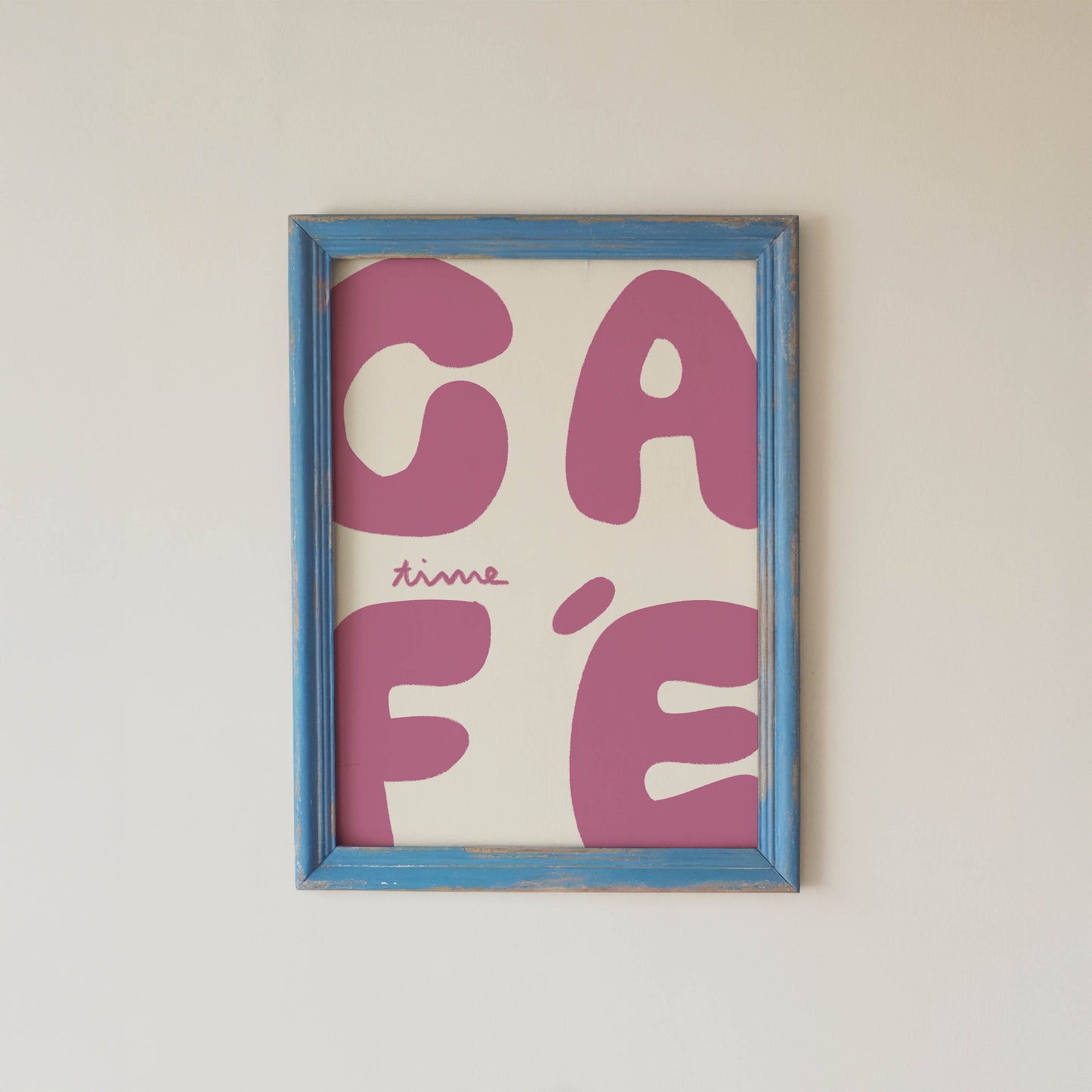 Café Time Pink Typography Print