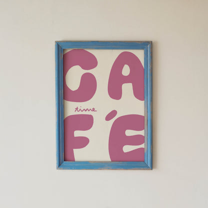 Café Time Pink Typography Print