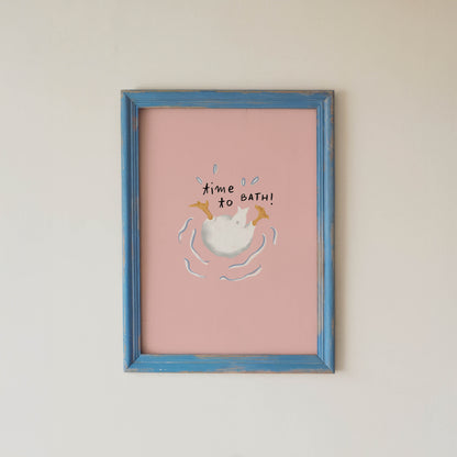 Time to Bath Duck Bathroom Print