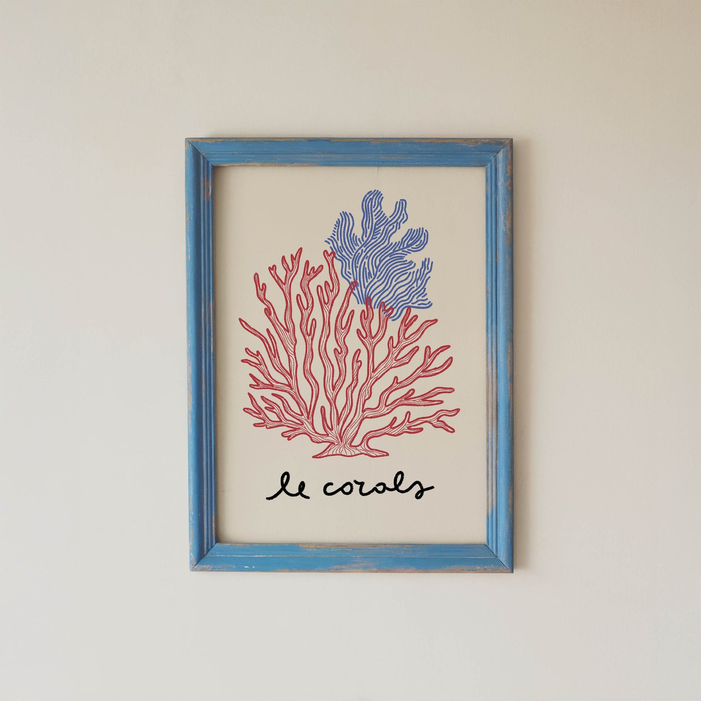 Le Corals Coastal Typography Print