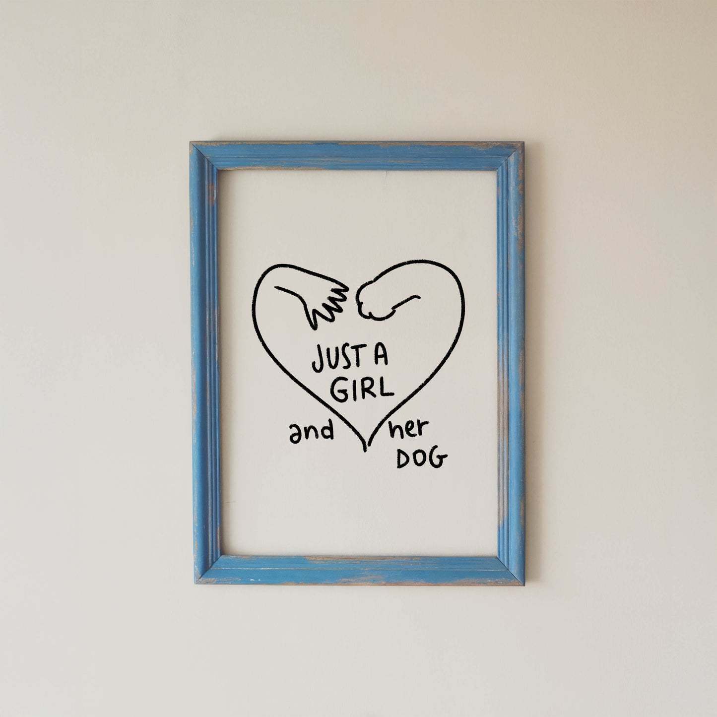 Just a Girl and Her Dog Print