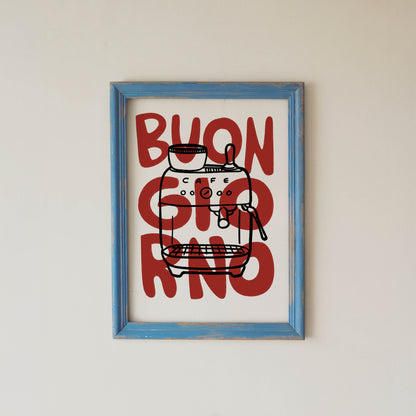 Buongiorno Espresso Machine Kitchen Print