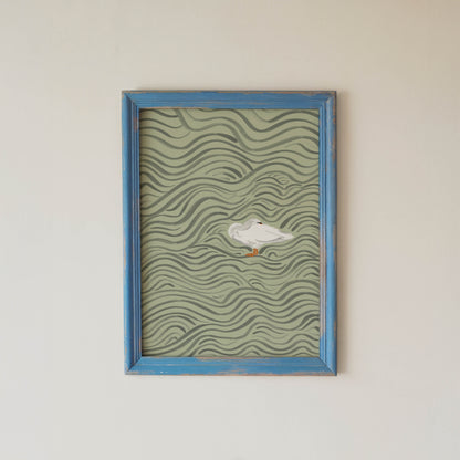 Wavy Swan Wall Art Print