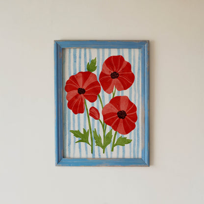 Red Poppy Floral Wall Art Print