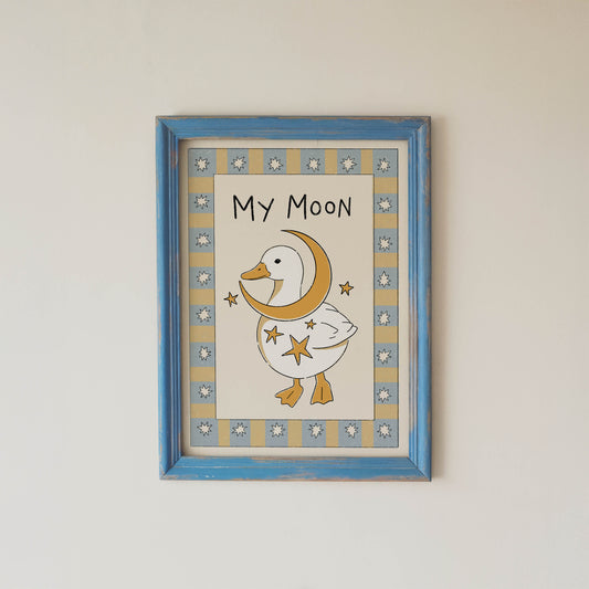 My Moon Duck Nursery Print