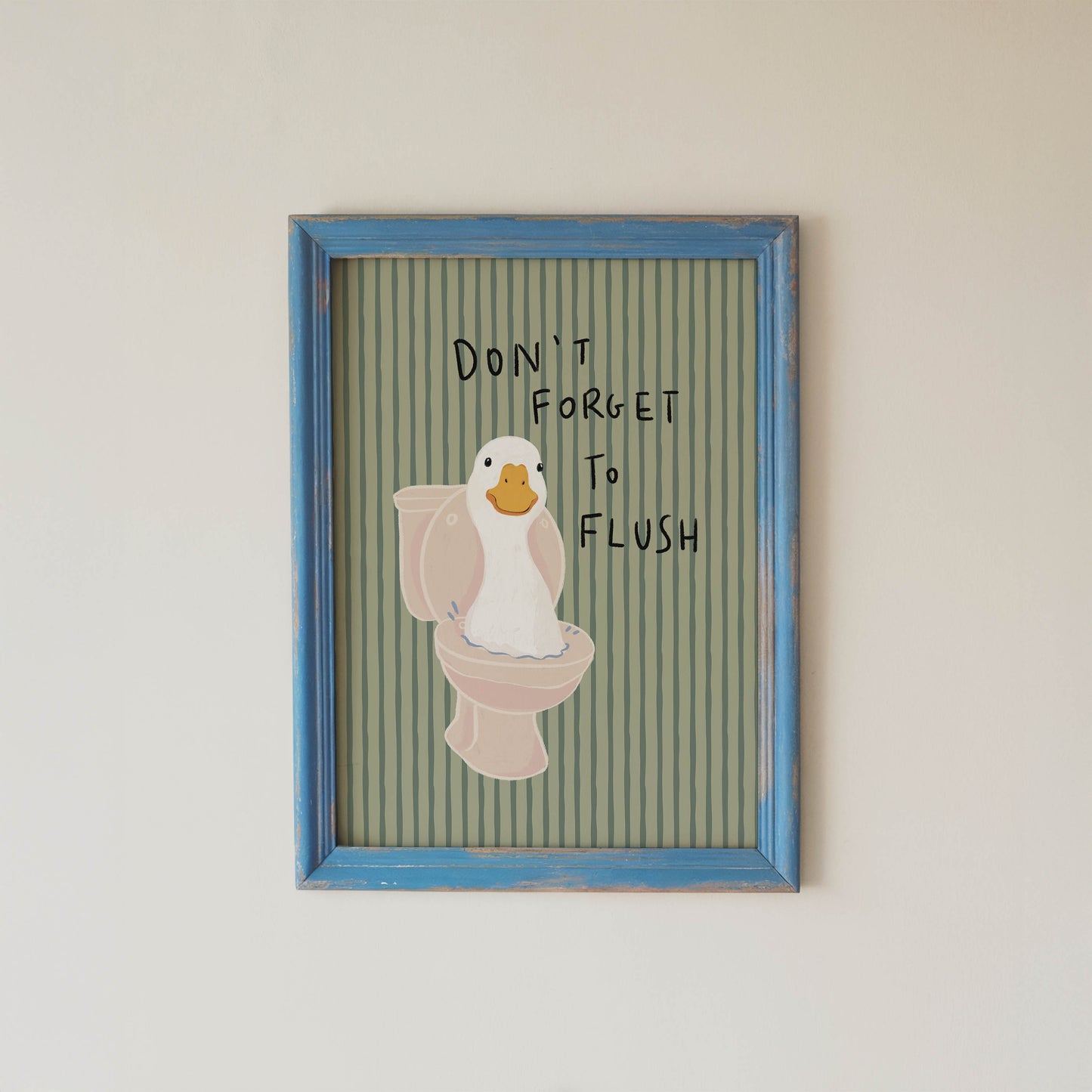 Duck Toilet Flush Bathroom Print