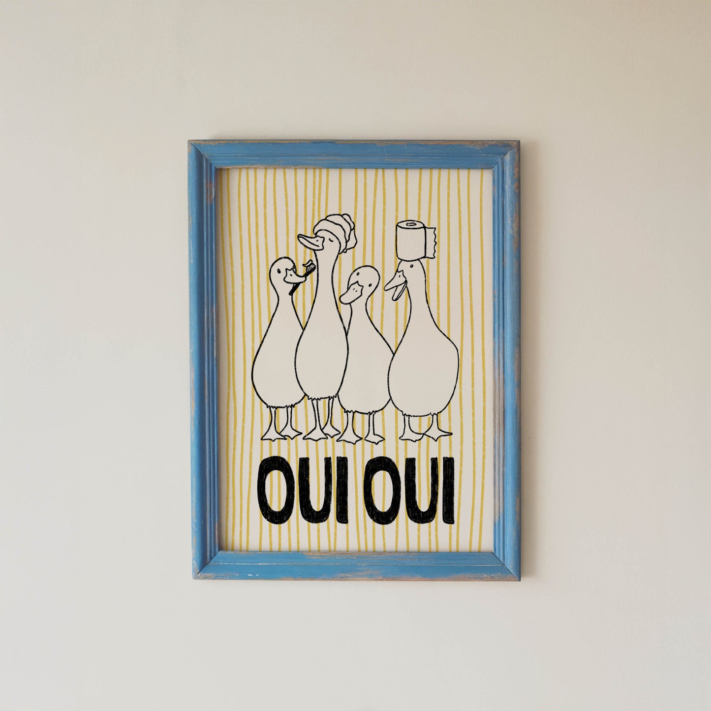 Oui Oui Bathroom Ducks Print