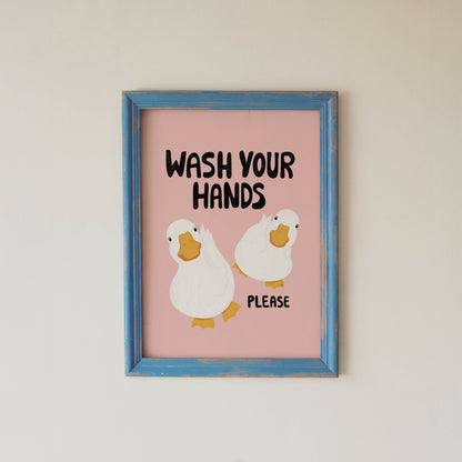 Wash Your Hands Duck Bathroom Print
