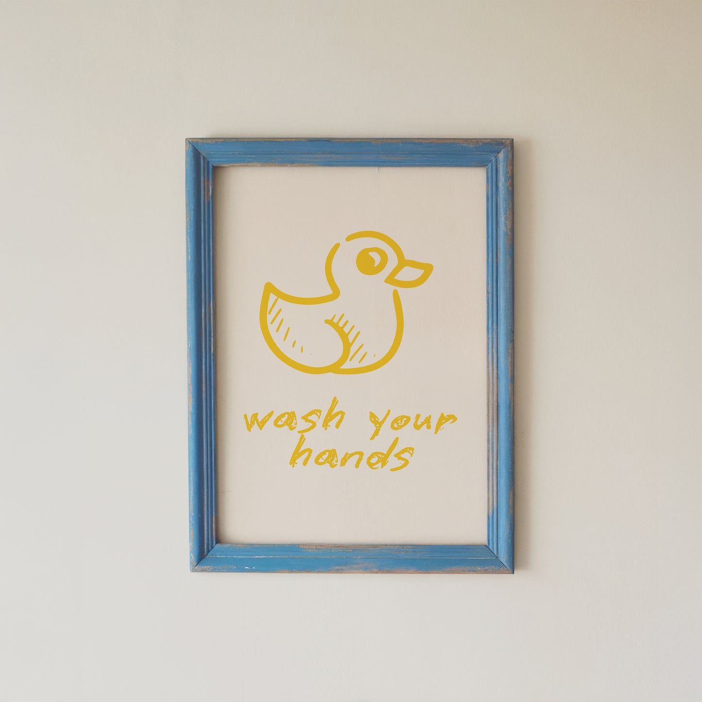 Cute Duck Wall Art Wash Your Hands Bathroom Print
