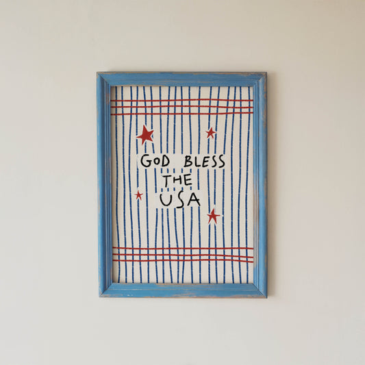 God Bless the USA Patriotic Art Print