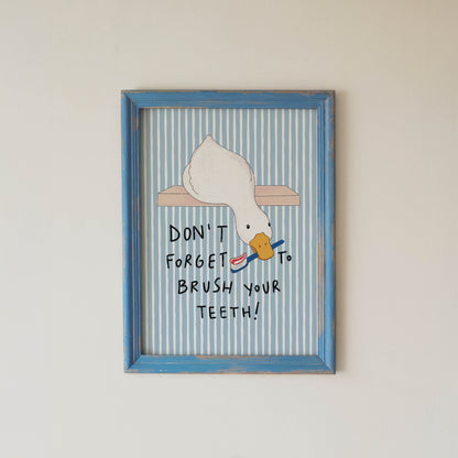 Brush Your Teeth Duck Print