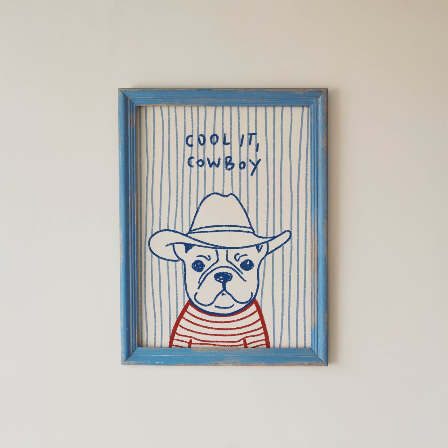Cool It, Cowboy Bulldog Art Print