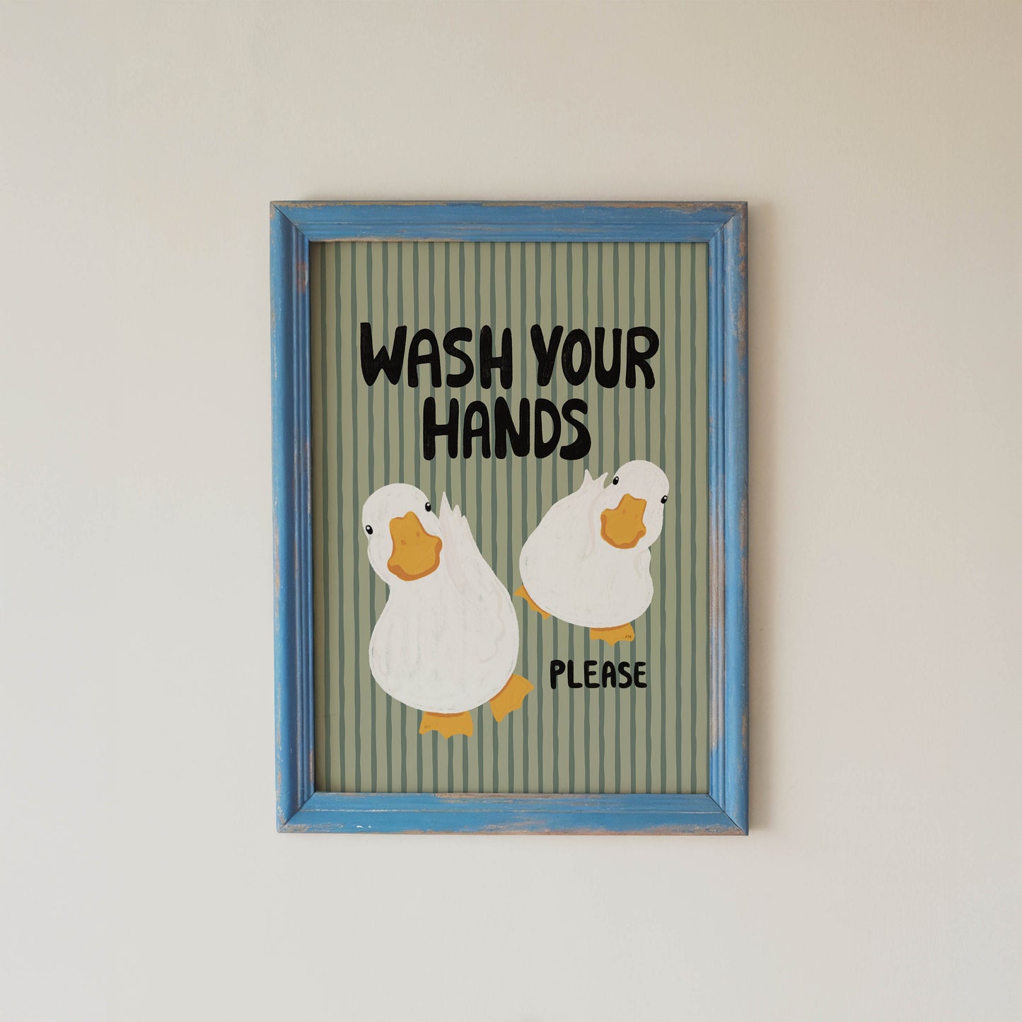 Wash Your Hands Duck Bathroom Print