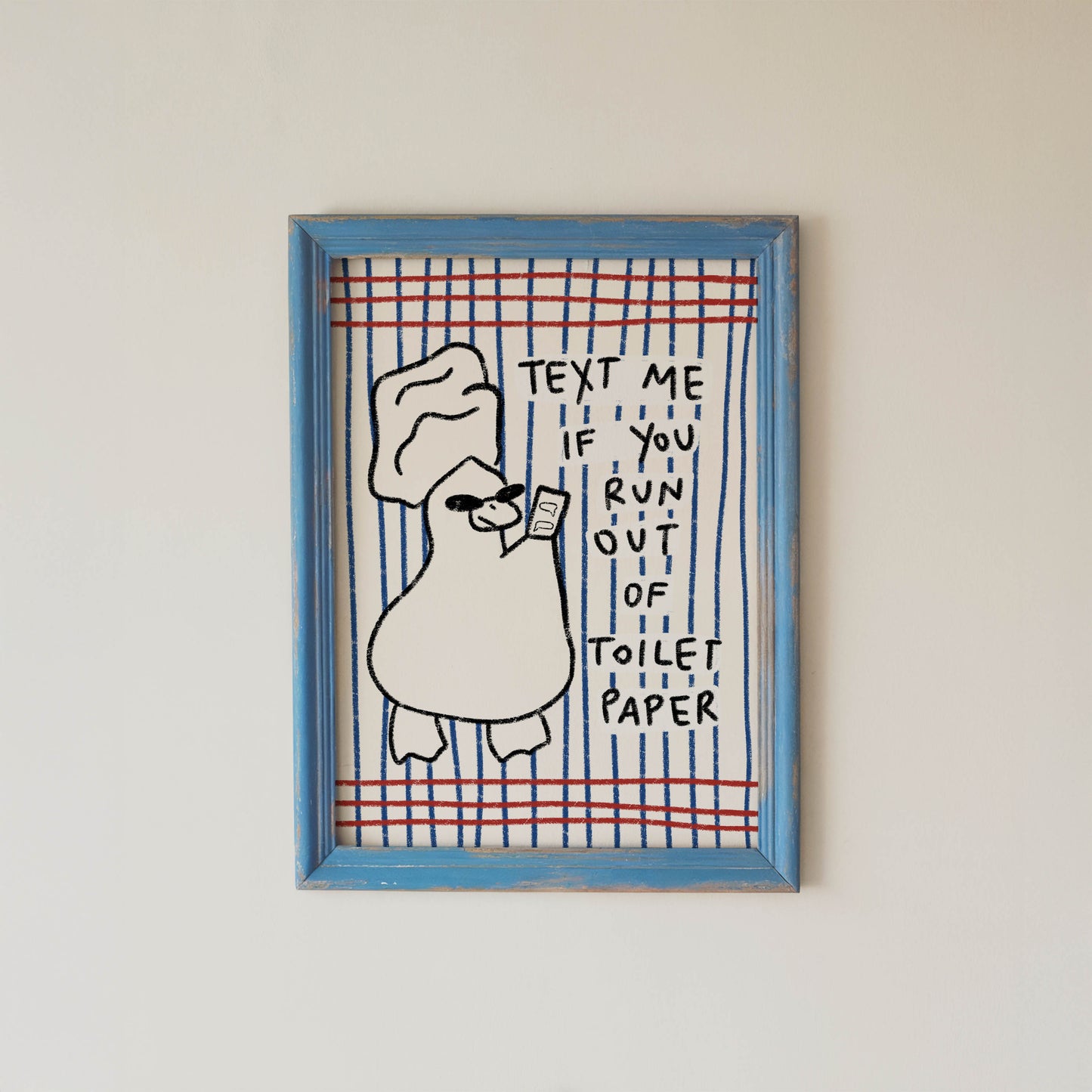 Text Me Toilet Paper Duck Print