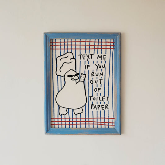 Text Me Toilet Paper Duck Print