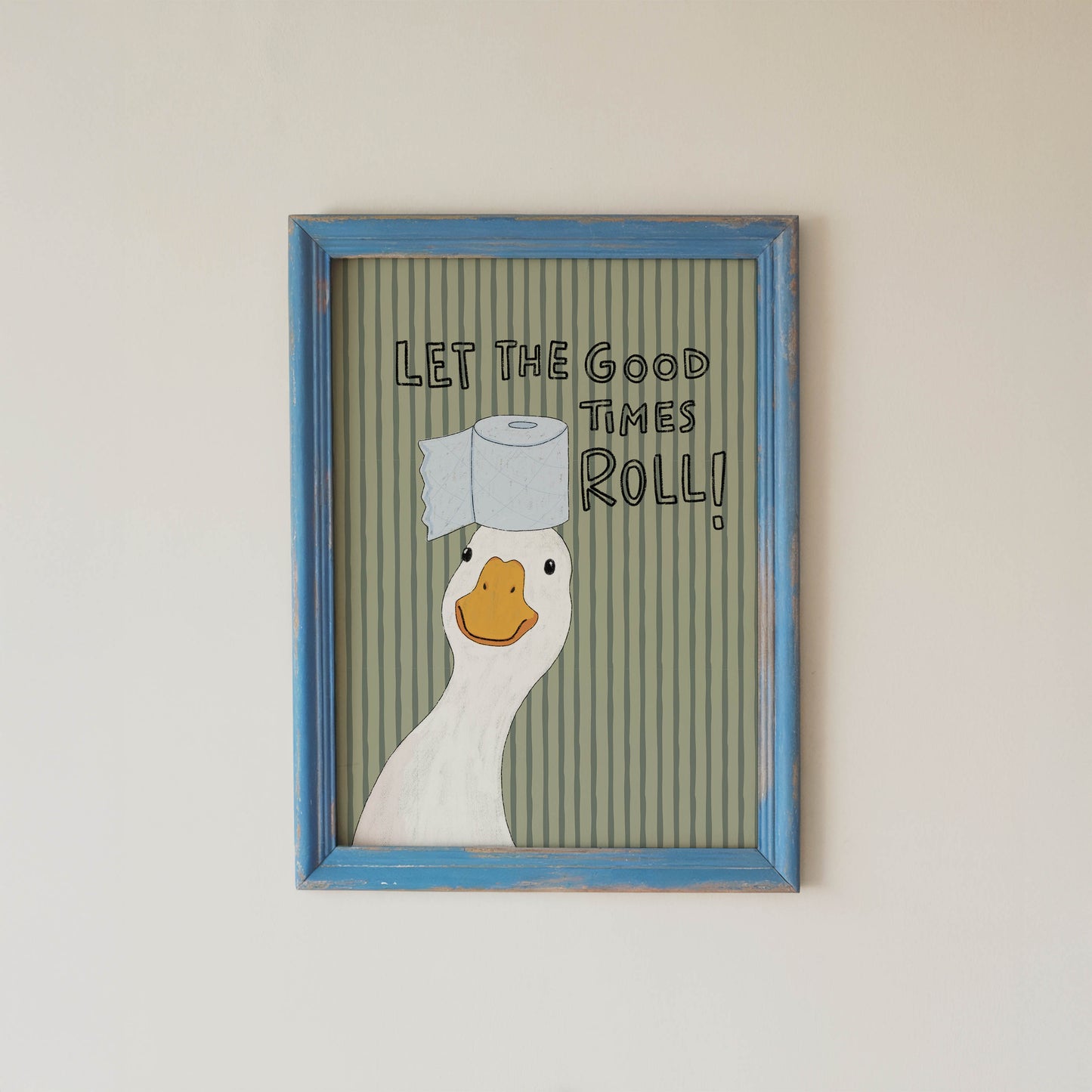 Let the Good Times Roll Duck Bathroom Print