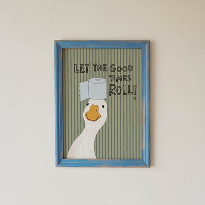 Let the Good Times Roll Duck Bathroom Print