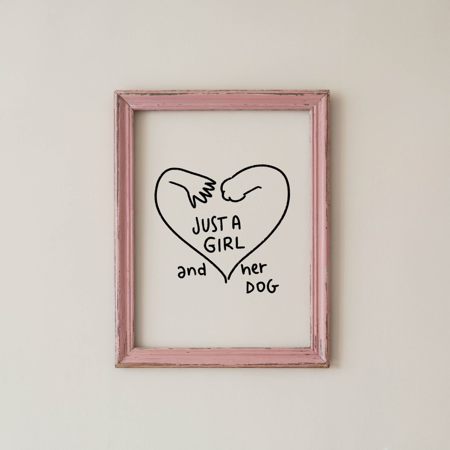 Just a Girl and Her Dog Print