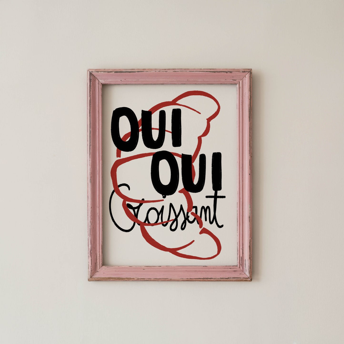 Oui Oui Croissant Kitchen Print